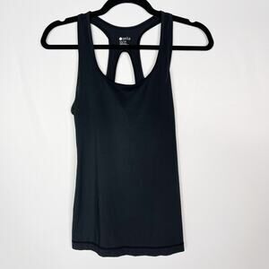 Zella XSmall XS Black Cut Out Racerback Workout Tank Top Scoop Neck Womens
